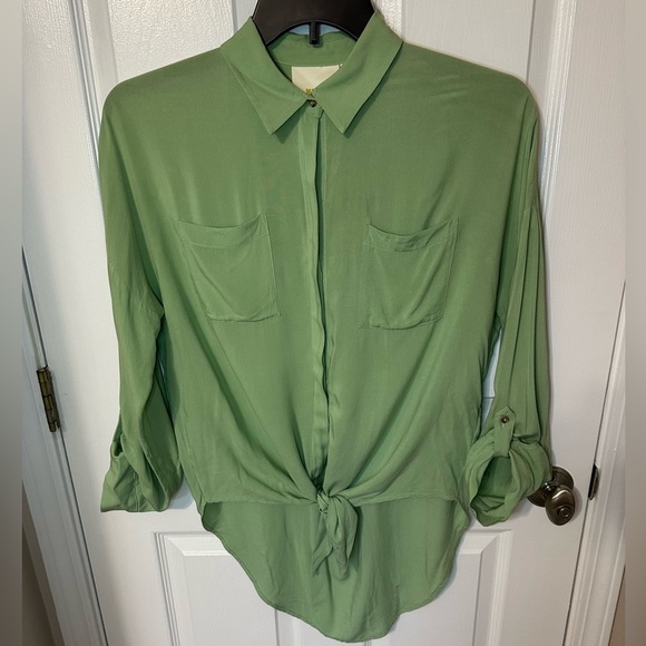 Maeve Tops - Maeve Anthropologie Womens Blouse Small Flowy Boho Festival High Low Button-Up